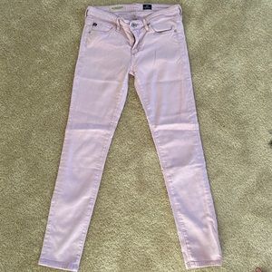 AG slim straight leg jeans in a light purple